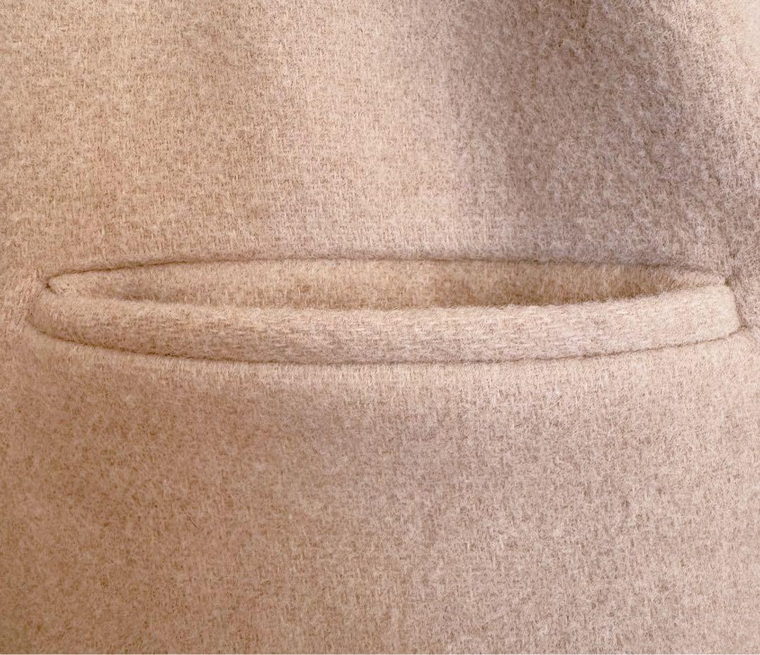 DANTON ノーカラーコート ベージュ 36