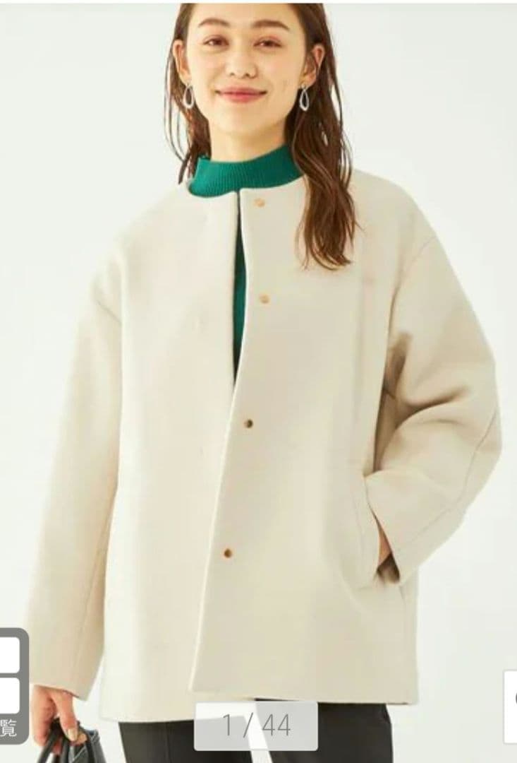 SENTDALE WOOL セントデールウール ノーカラー ミドル コート