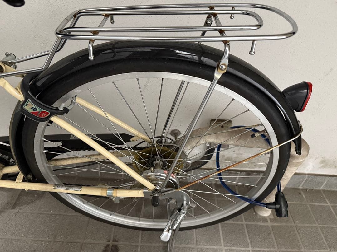 Miシティサイクル クリーム色 バスケット付き 直接引き取りも可能