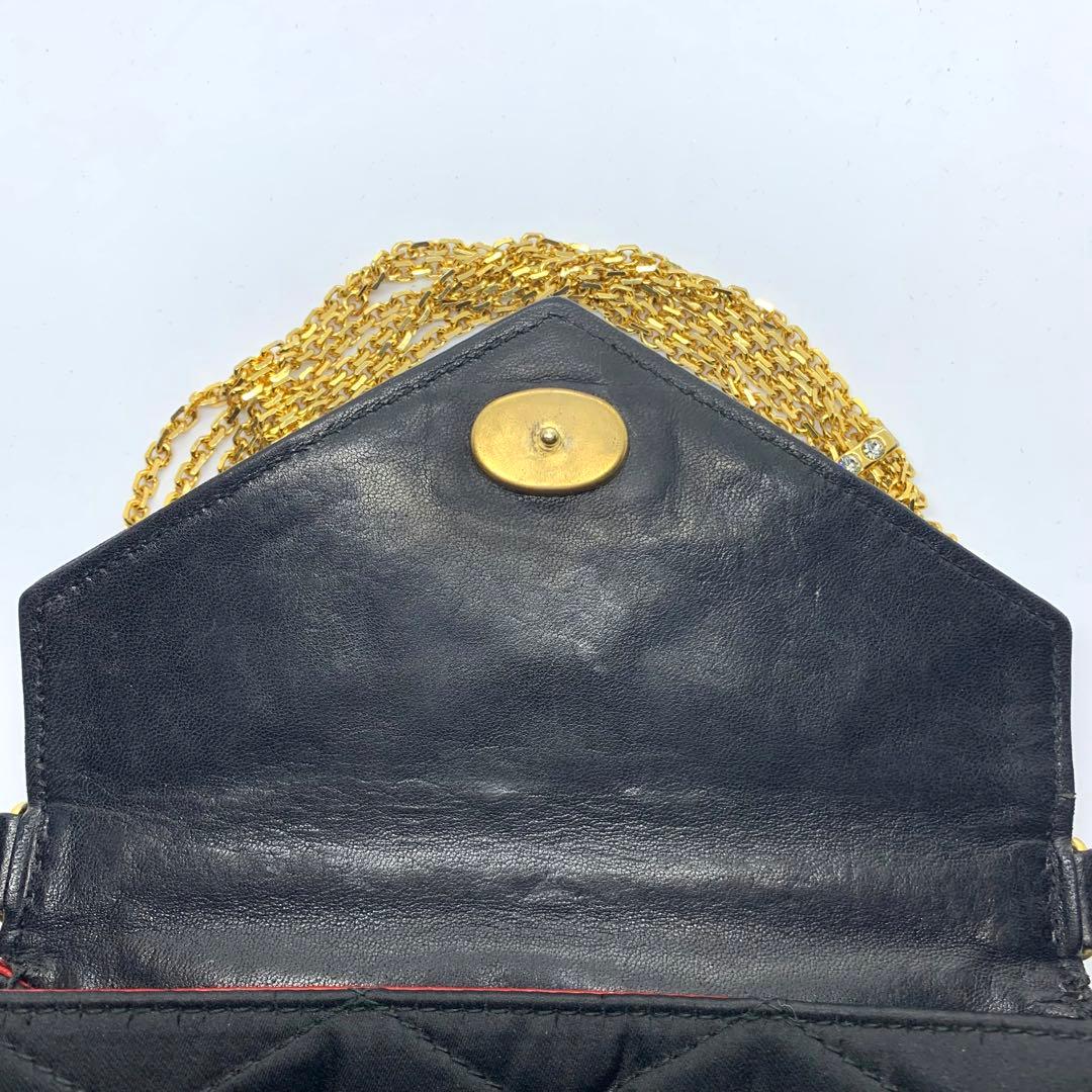 美品　CHANEL　ダイア　パーティーバッグ　ゴールド　チェーンショルダーバッグ