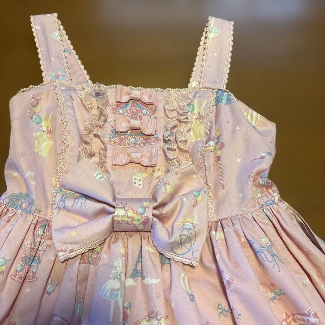 Angelic Prettyリボン付きジャンパースカート