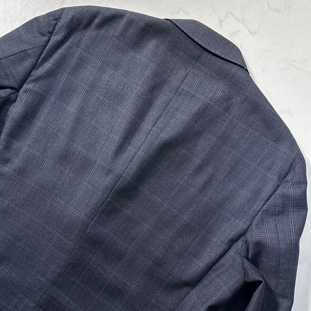 ブルネロクチネリ 最高峰ヴァージンウール ペンチェック 濃紺 XXL相当 54