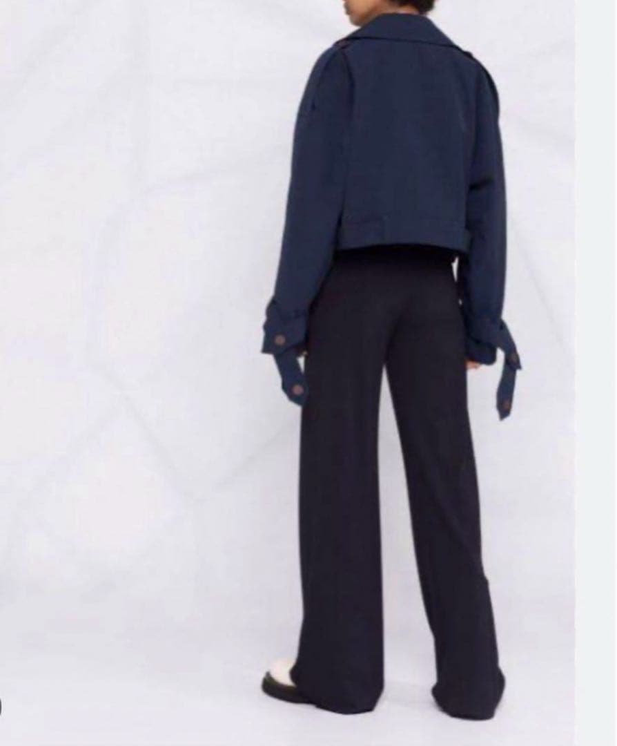 Acne Studios ネイビー クロップドトレンチコート