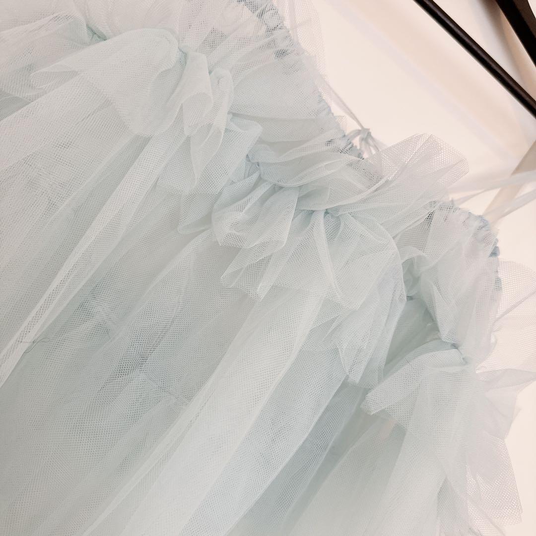 J1U by LABELLE ETUDEチュールボリュームフリルチュニック水色