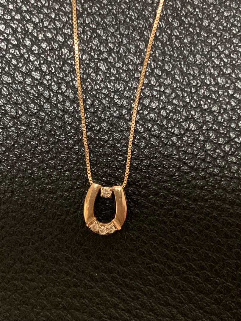 馬蹄（ホースシュー）K10ピンクゴールドネックレス