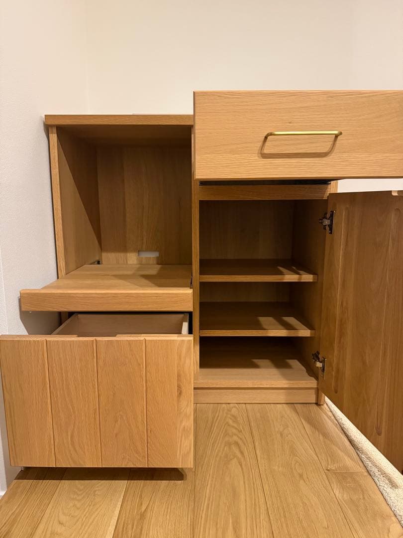 【みお】unico FREDITフレディットW800 食器棚 家電収納棚