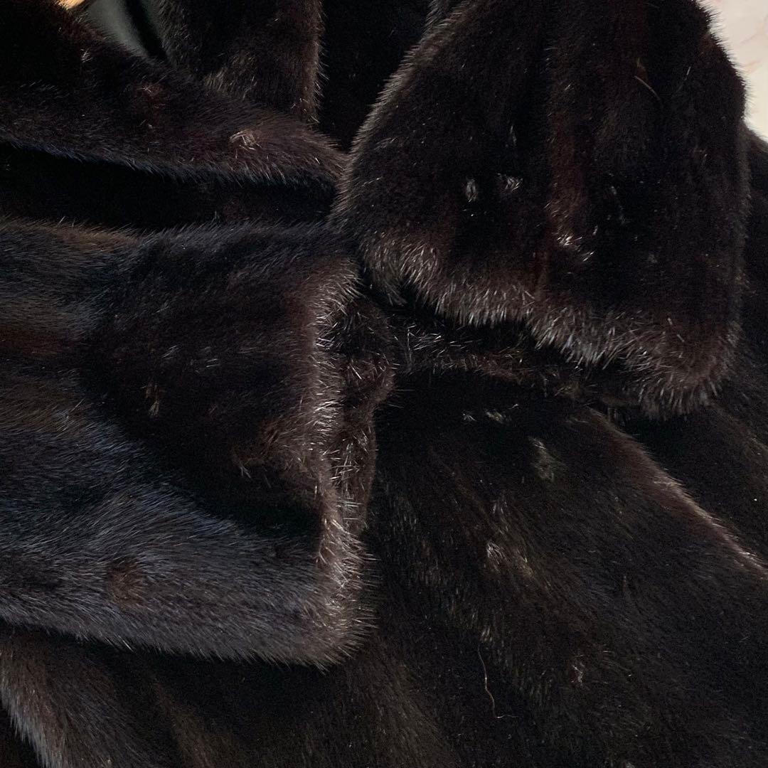 裾幅135㎝ Valentino ヴァレンティノ ブラックグラマ ミンクコート