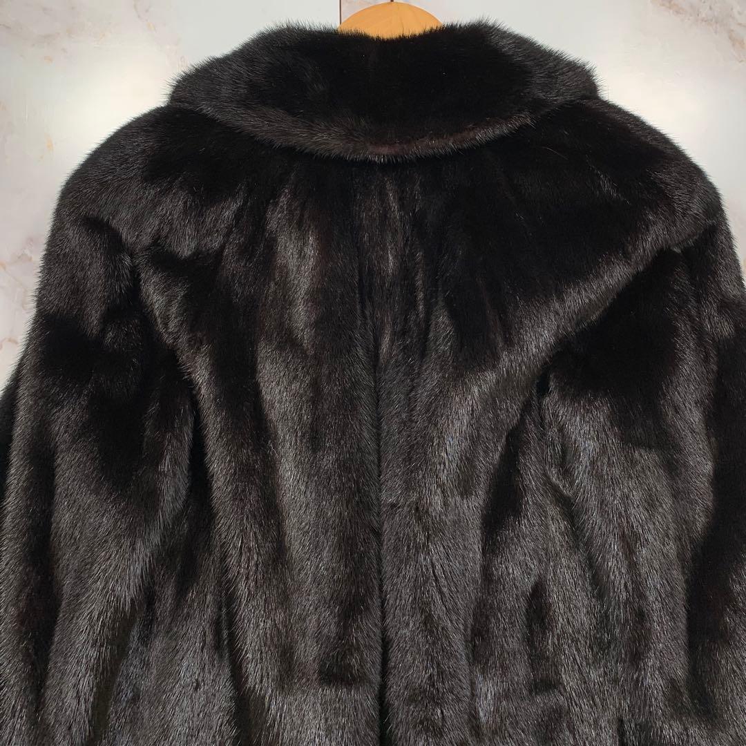 裾幅135㎝ Valentino ヴァレンティノ ブラックグラマ ミンクコート