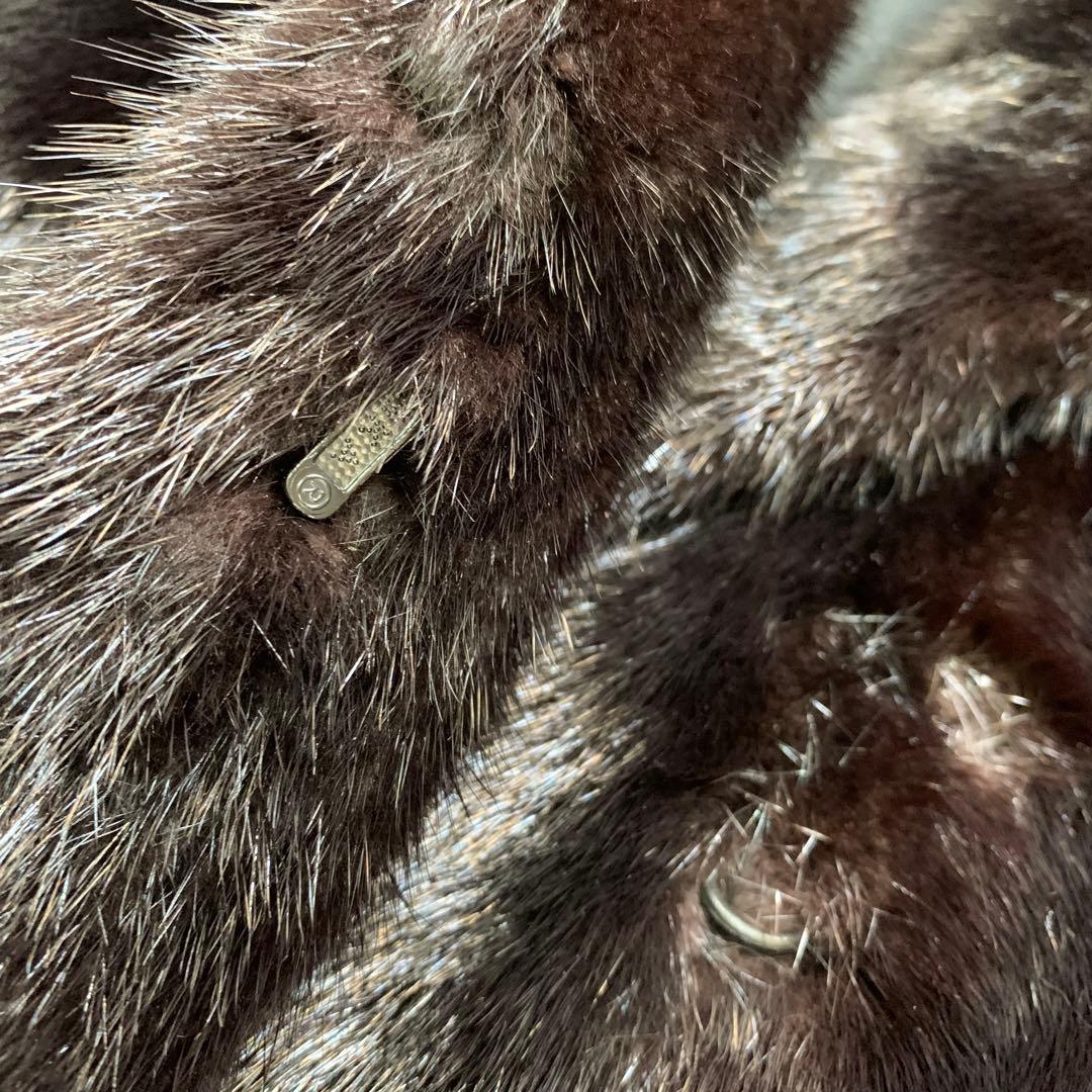 裾幅135㎝ Valentino ヴァレンティノ ブラックグラマ ミンクコート