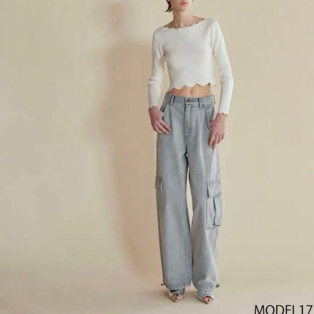 【新品】searoomlynn LOOSEカーゴデニムパンツ　グレー　即完売品