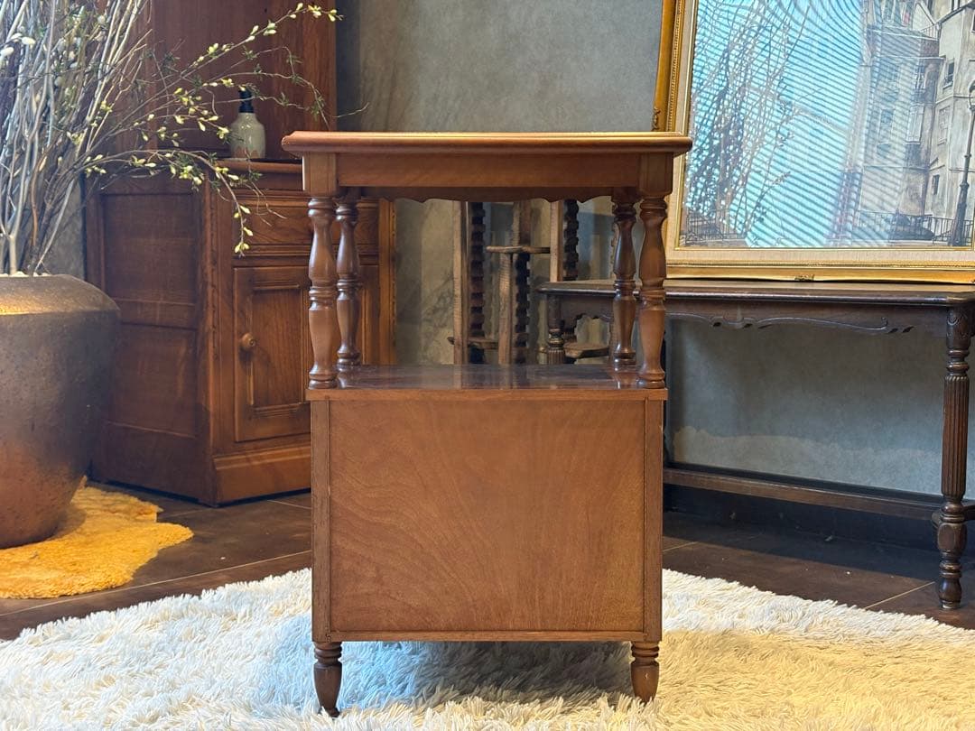 アンティーク ビンテージ 電話台 FAX台 キャビネット チェスト G