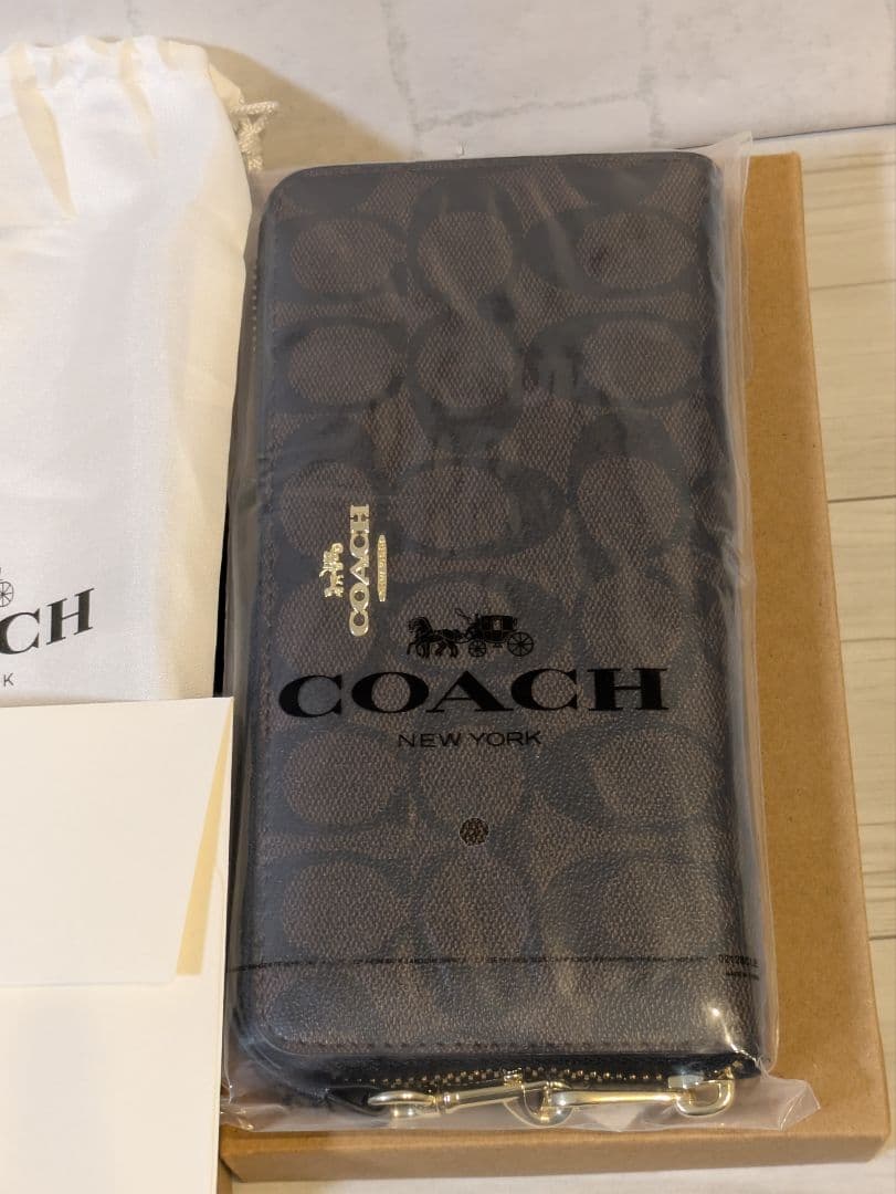 新品♥未使用 COACH C4452 IMAA8 長財布 ブラウン×ブラック