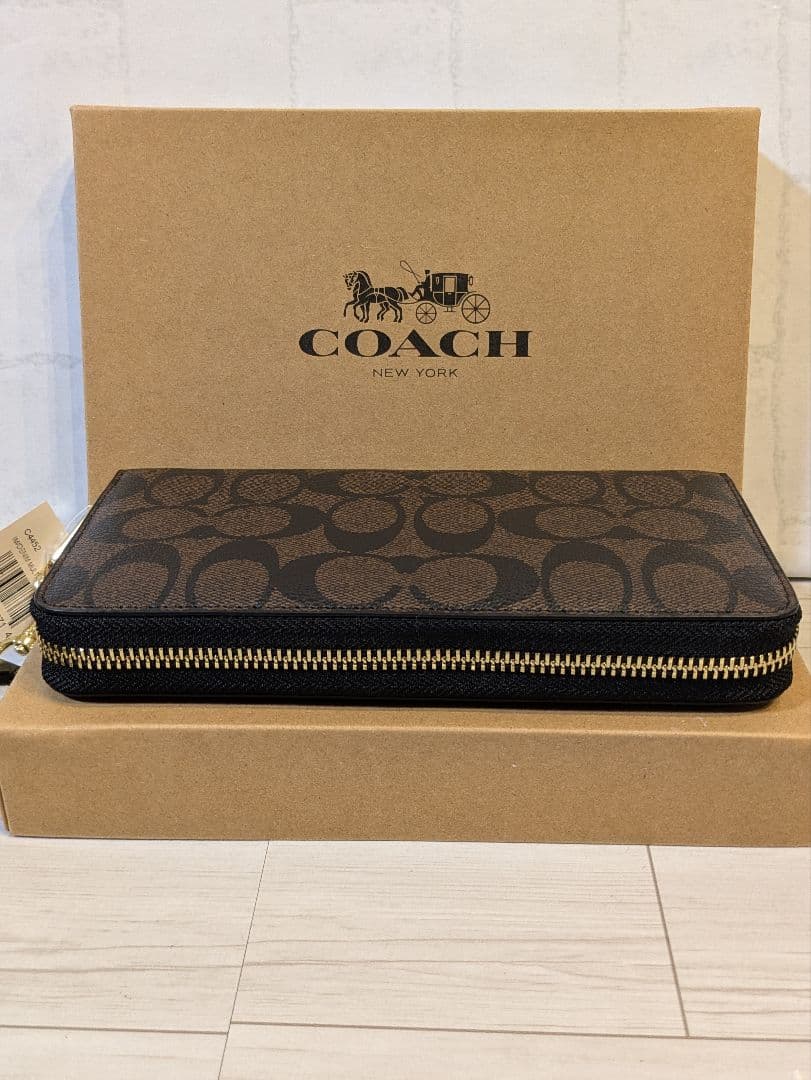 新品♥未使用 COACH C4452 IMAA8 長財布 ブラウン×ブラック