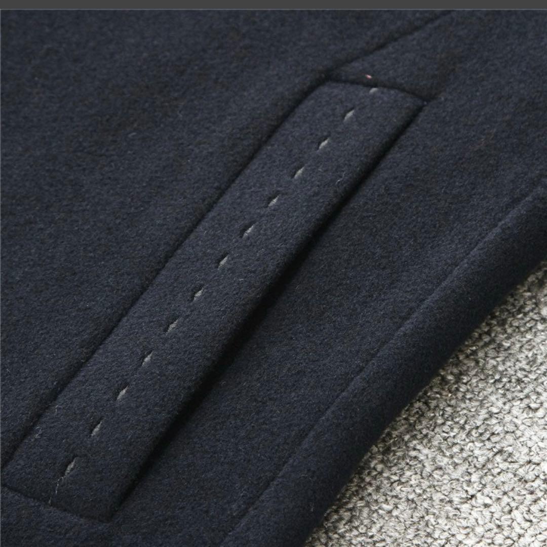 ネイビー ウールコート ロング丈