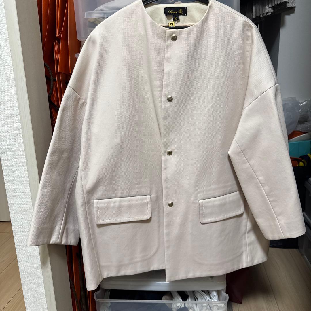 Drawer ノーカラージャケット 36 コート　ドゥロワー
