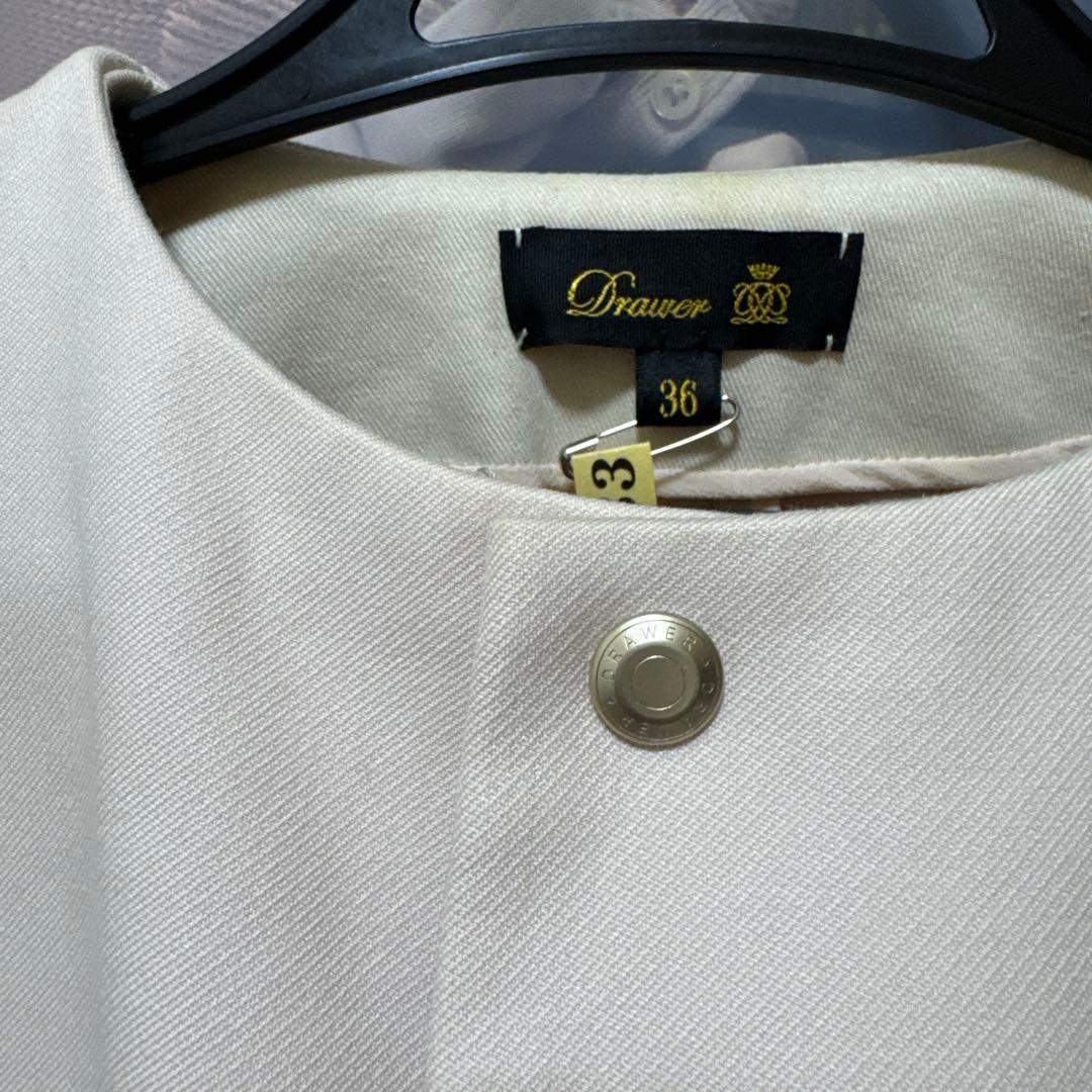 Drawer ノーカラージャケット 36 コート　ドゥロワー