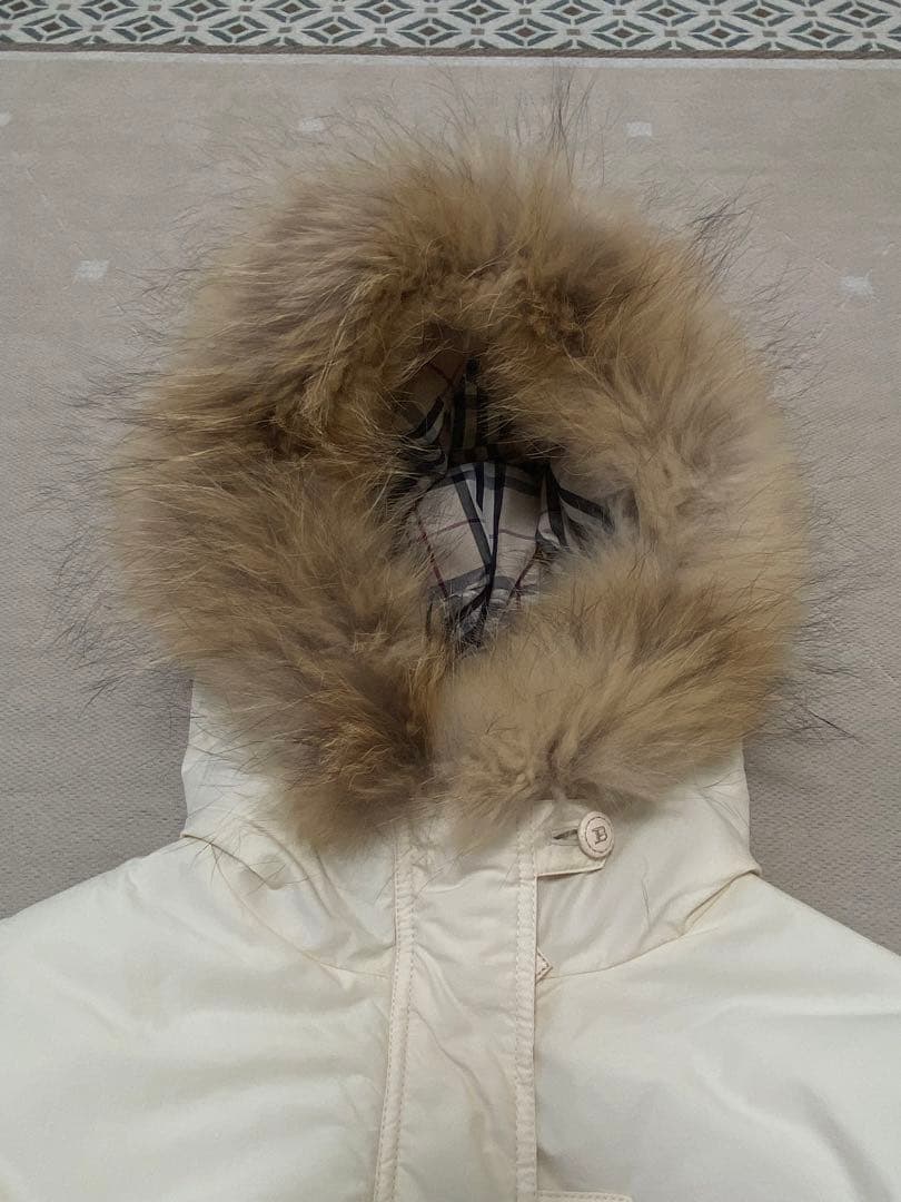 バーバリーロンドン　ロングジャケット　コート　ファー付き　フード　ノバチェック柄