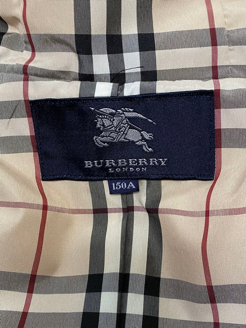 バーバリーロンドン　ロングジャケット　コート　ファー付き　フード　ノバチェック柄