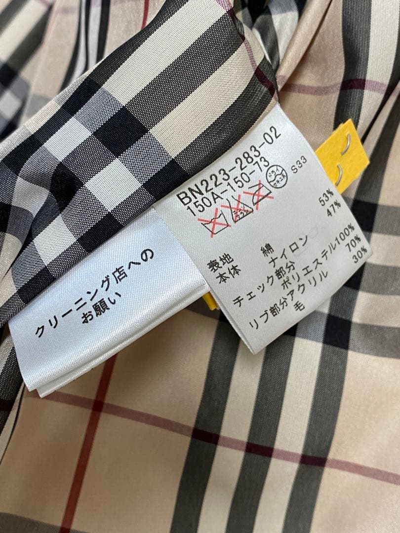 バーバリーロンドン　ロングジャケット　コート　ファー付き　フード　ノバチェック柄