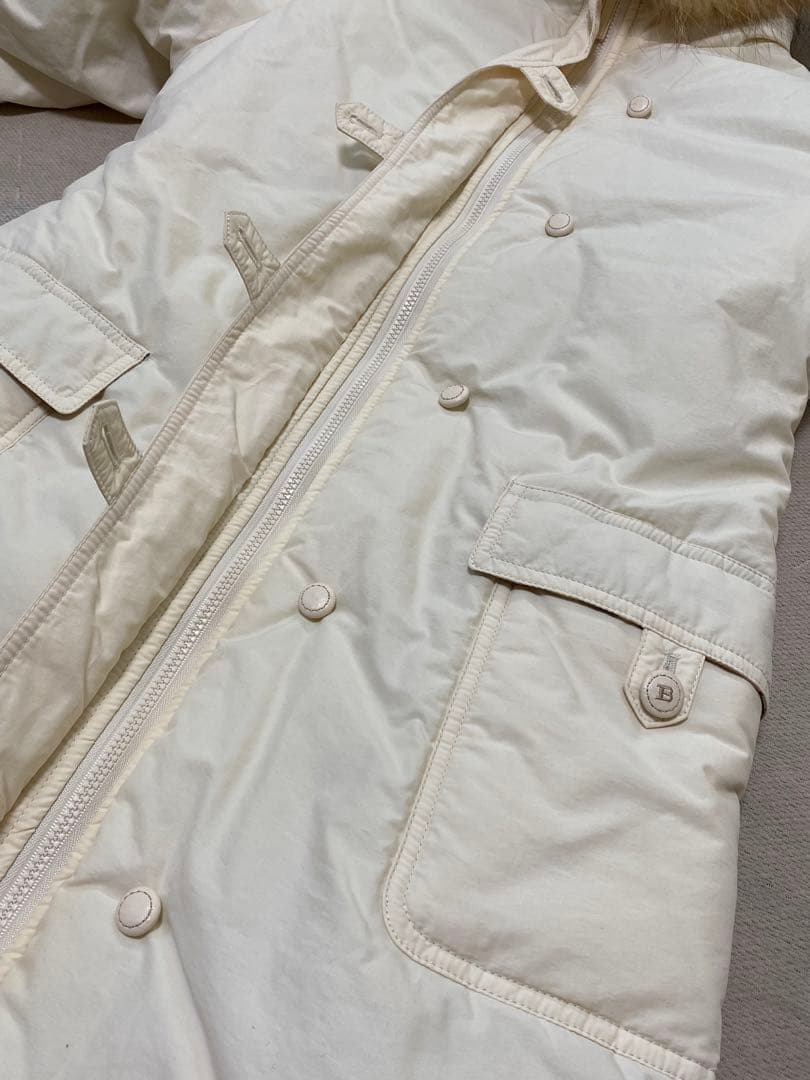 バーバリーロンドン　ロングジャケット　コート　ファー付き　フード　ノバチェック柄