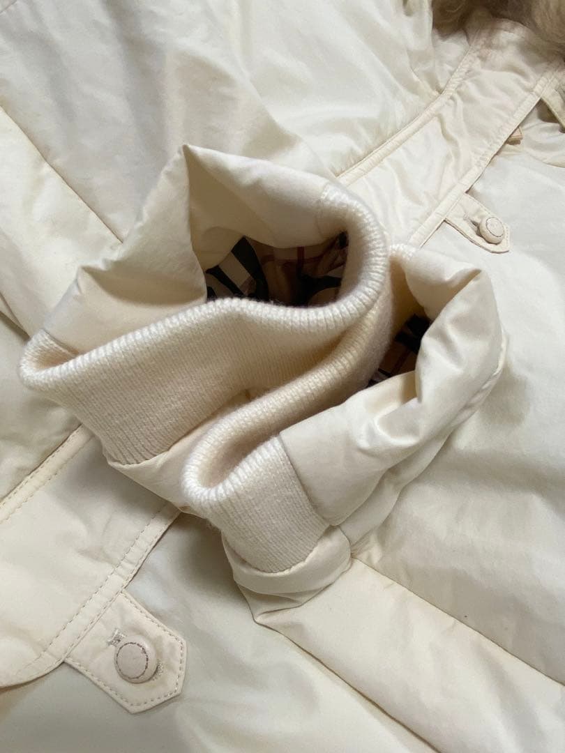 バーバリーロンドン　ロングジャケット　コート　ファー付き　フード　ノバチェック柄