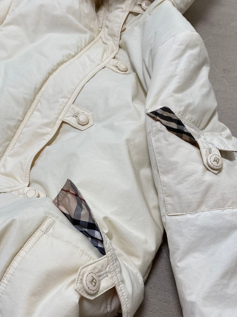 バーバリーロンドン　ロングジャケット　コート　ファー付き　フード　ノバチェック柄