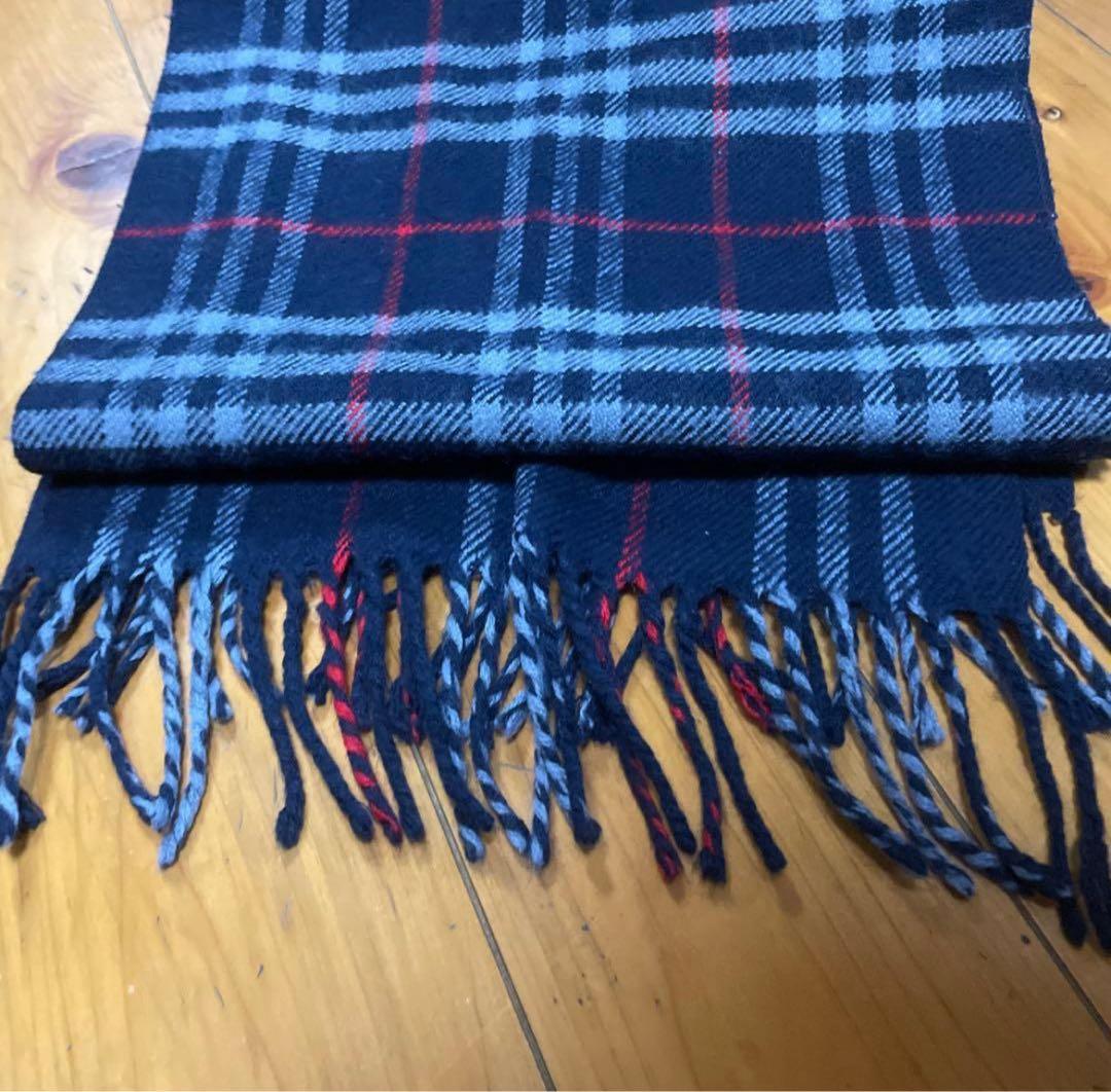 タ*外様 る*ん様 Burberryチェック柄ネイビーマフラー希少
