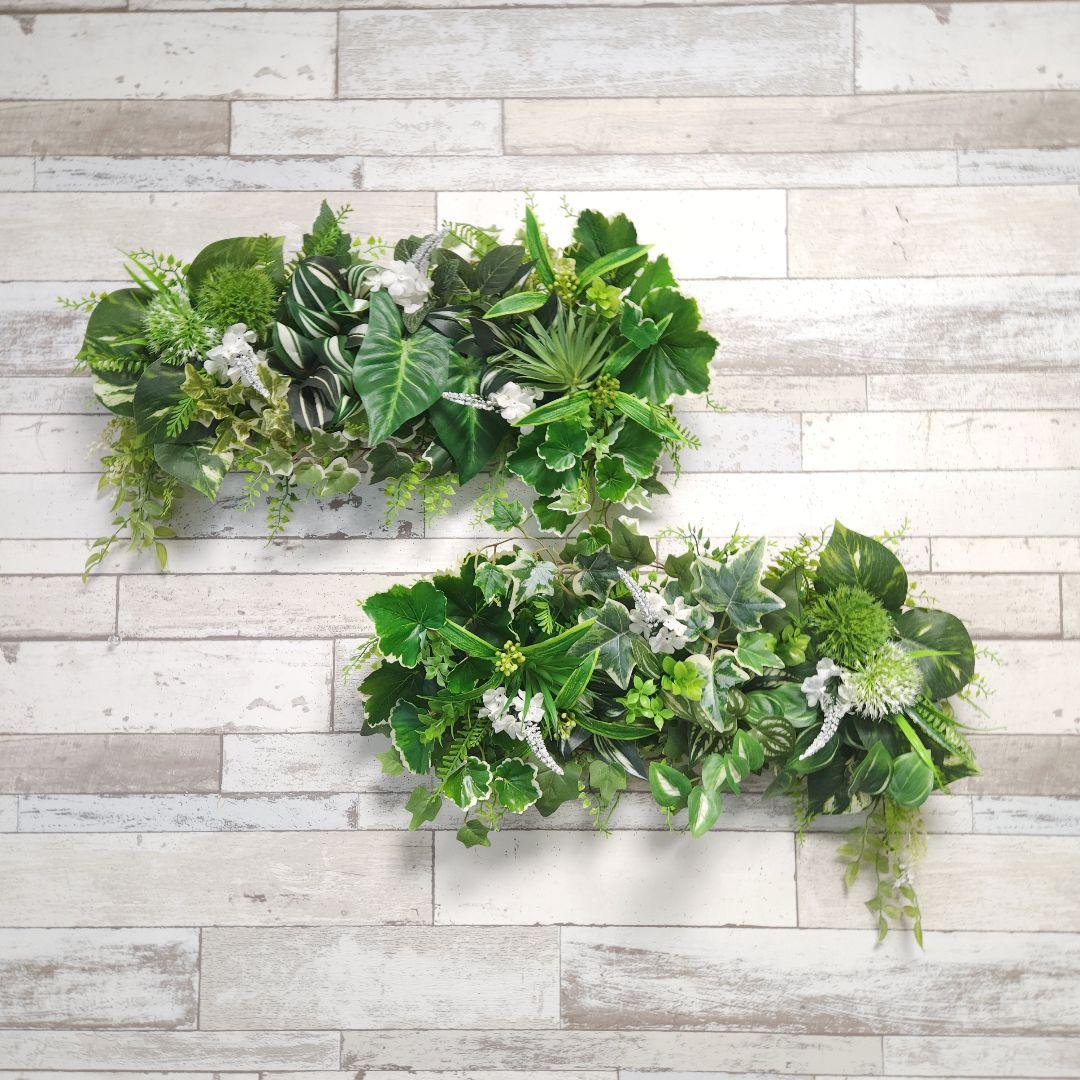 大型☆フェイクグリーンの壁飾り2個セット2024No.280(ウォールグリーン)