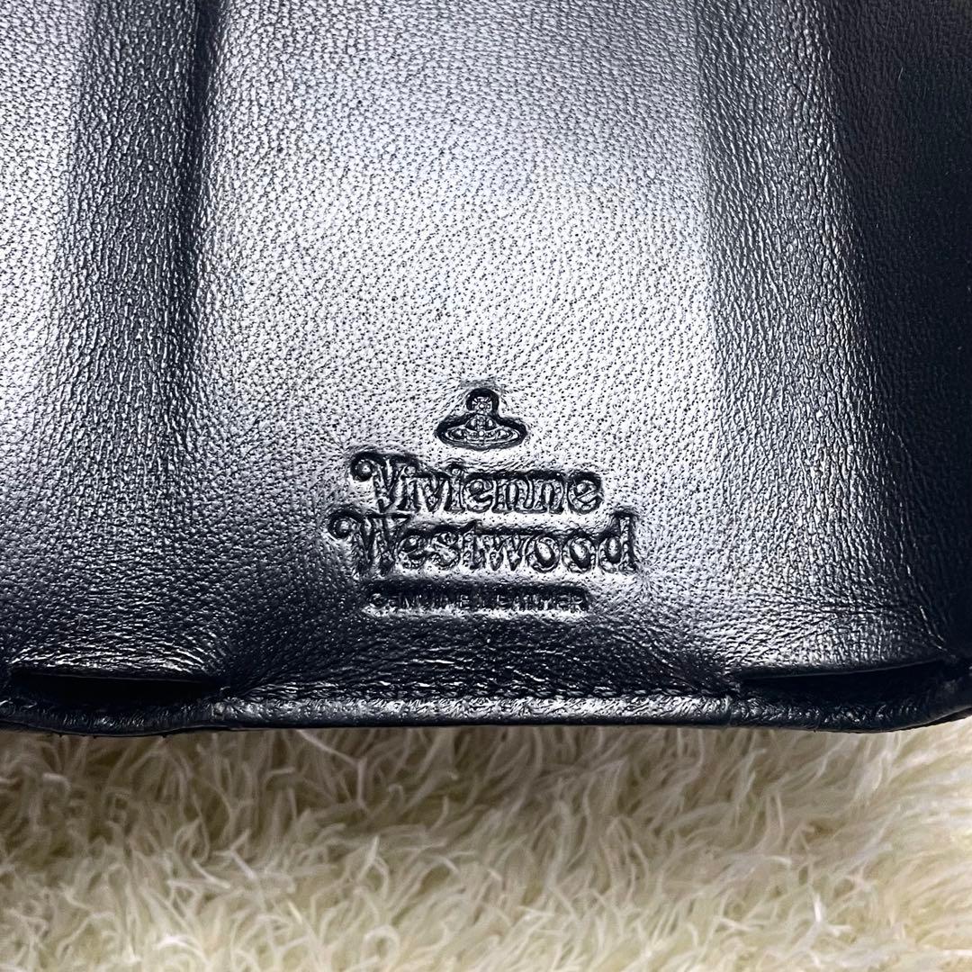 美品 ヴィヴィアンウエストウッド 折財布 ブラック 三つ折り財布 レター型