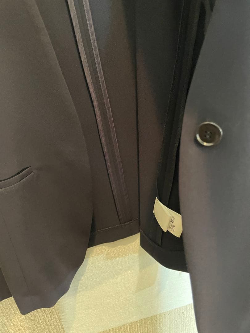 【新品】ノーカラージャケット L ネイビー 紺 タグ付き　ソージュ　soeju