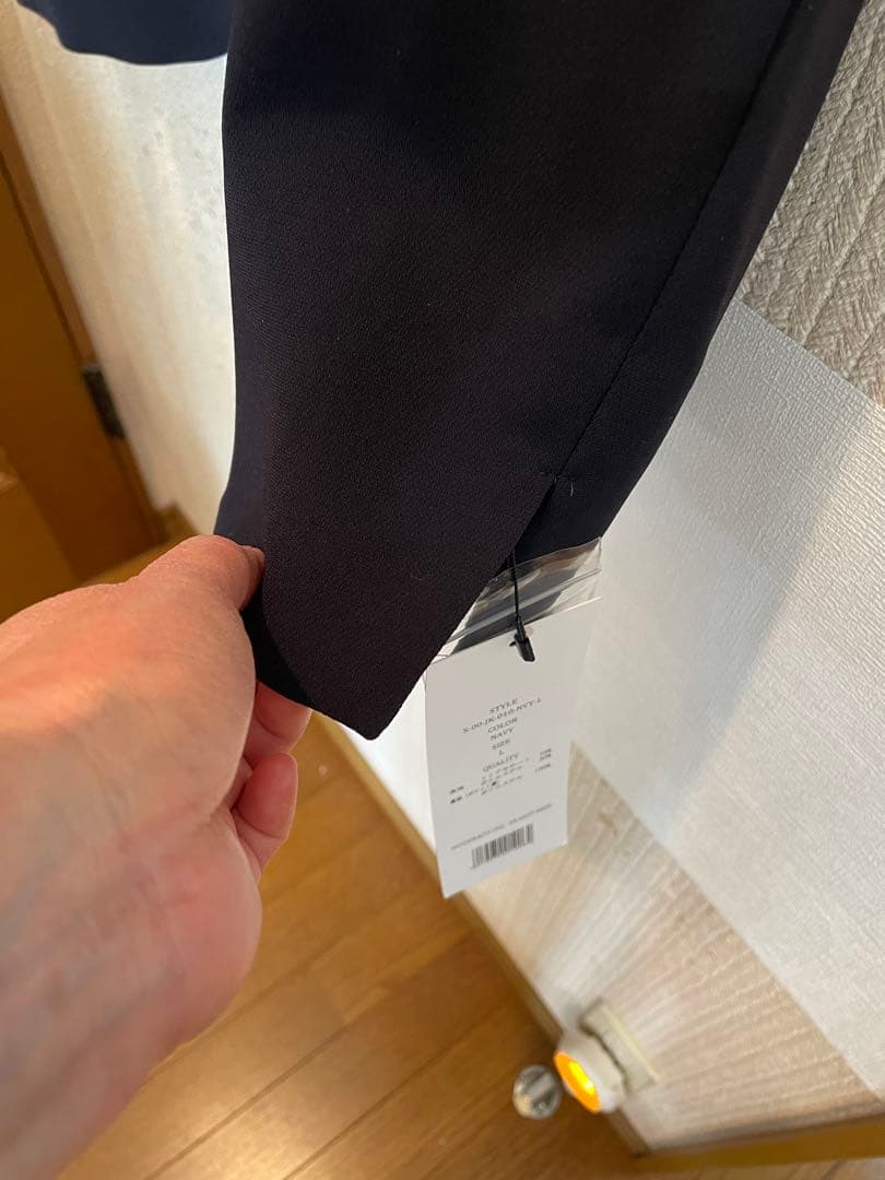 【新品】ノーカラージャケット L ネイビー 紺 タグ付き　ソージュ　soeju