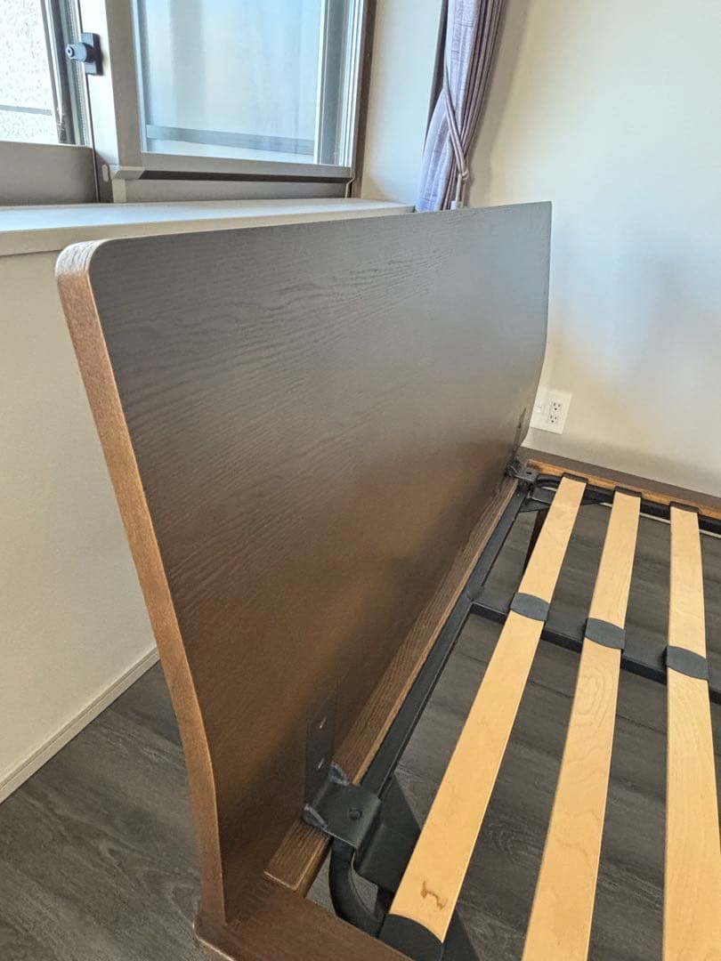 ベッドフレーム セミダブル 無印　ヘッドボード付