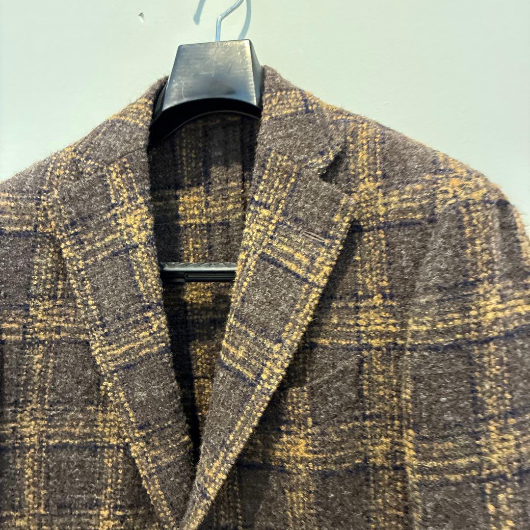 LARDINI チェック柄 テーラードジャケット 46 ラルディーニ