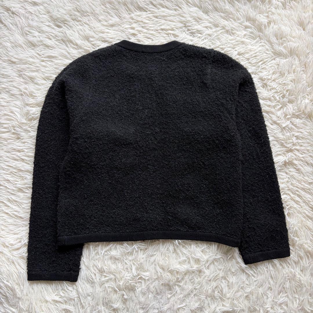 美品 NOLLEY’S ふわふわクルーネックジャケット ウール混 金ボタン38