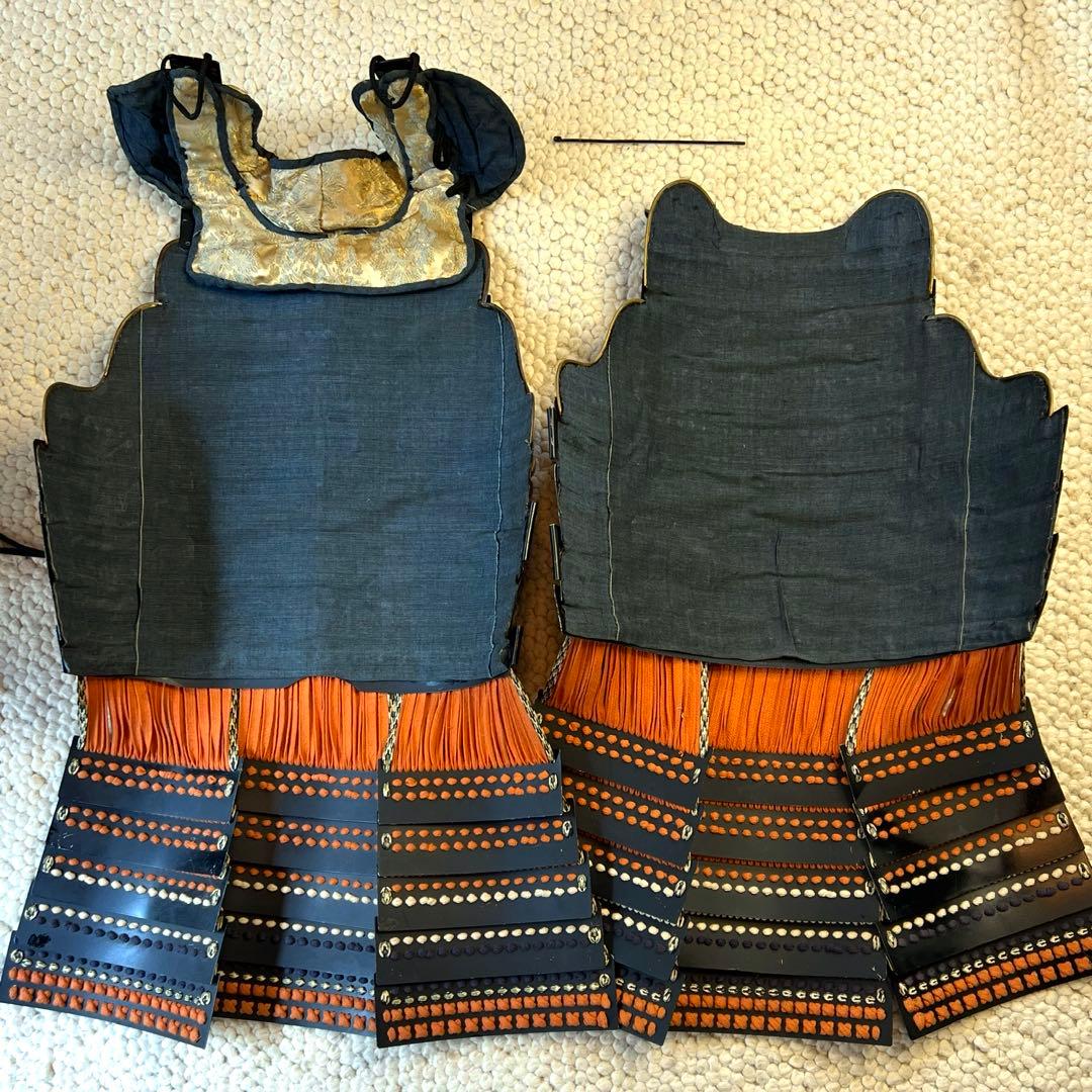 【豆太郎】　丸武工房製【現代甲冑•等身大】当世素掛紺白茶糸威具足