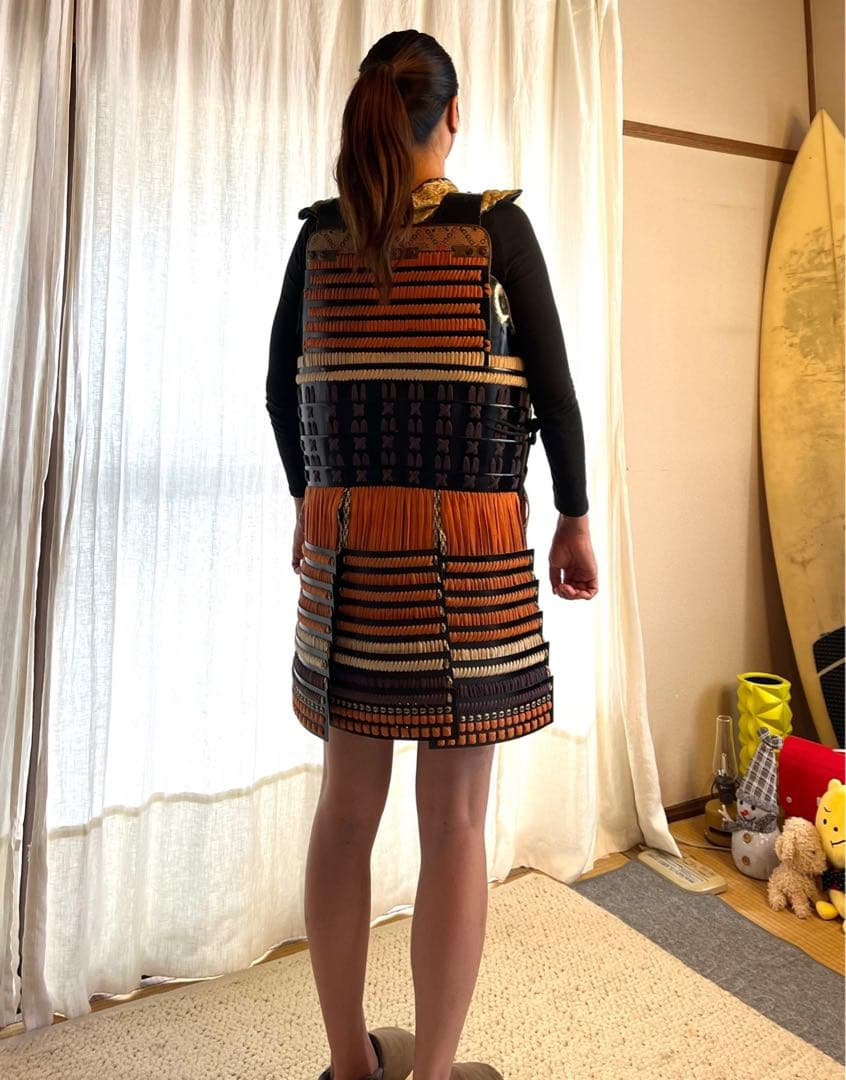 【豆太郎】　丸武工房製【現代甲冑•等身大】当世素掛紺白茶糸威具足