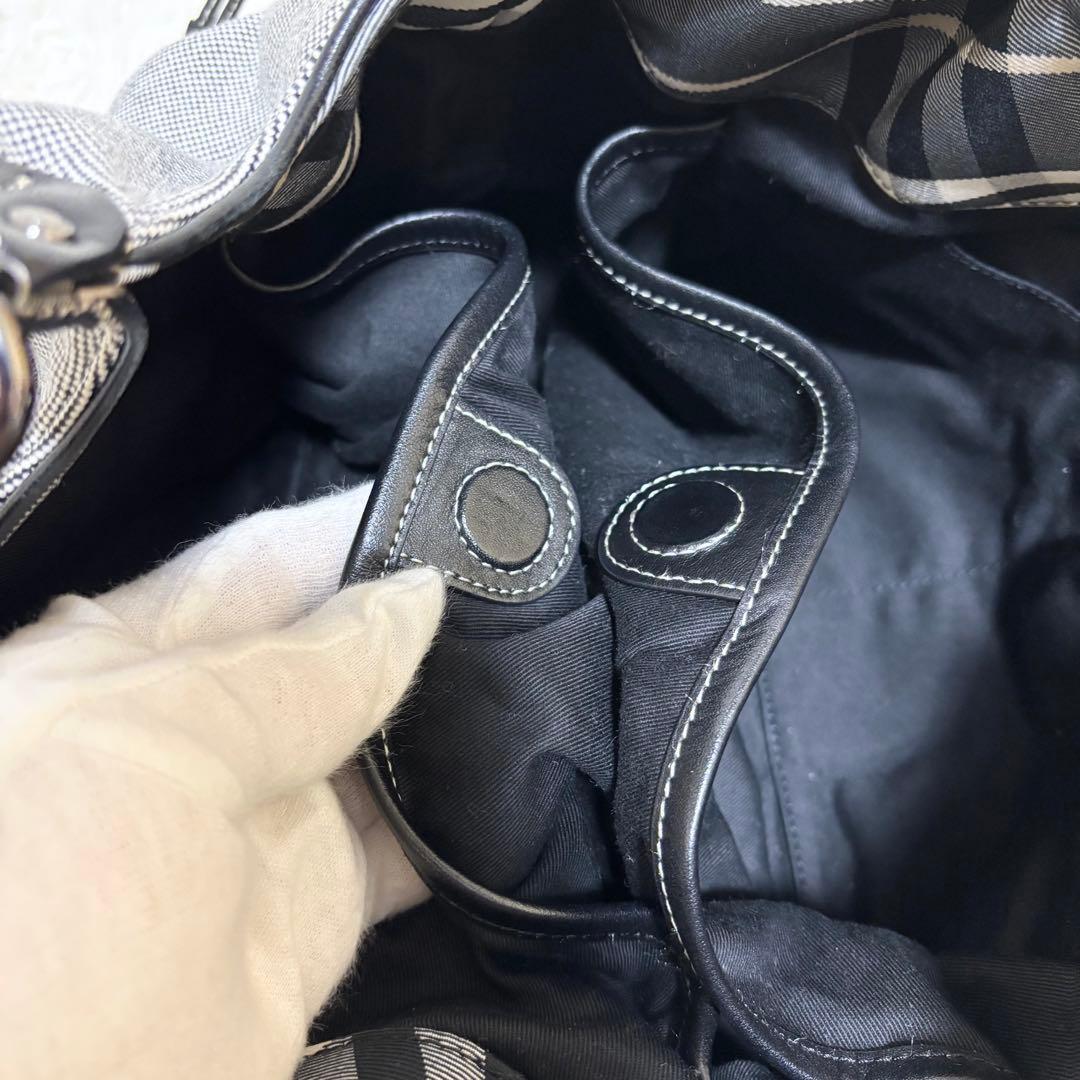 ✨美品✨バーバリーブルーレーベル トートバッグ キャンバス 肩掛け レザー