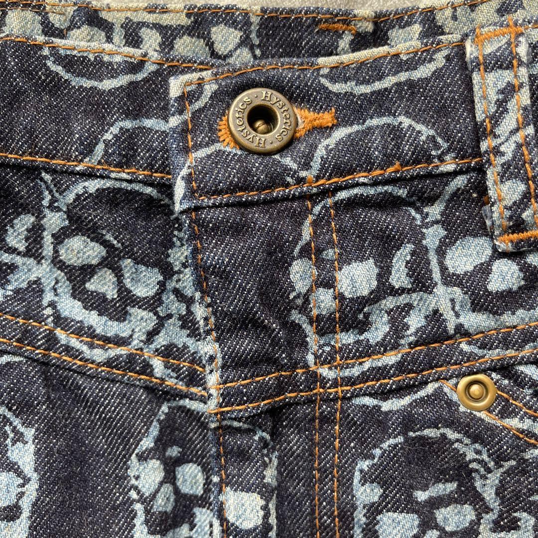 ヒステリックス　ヒステリックグラマー　スカル　ビンテージ　デニムスカート　ドクロ