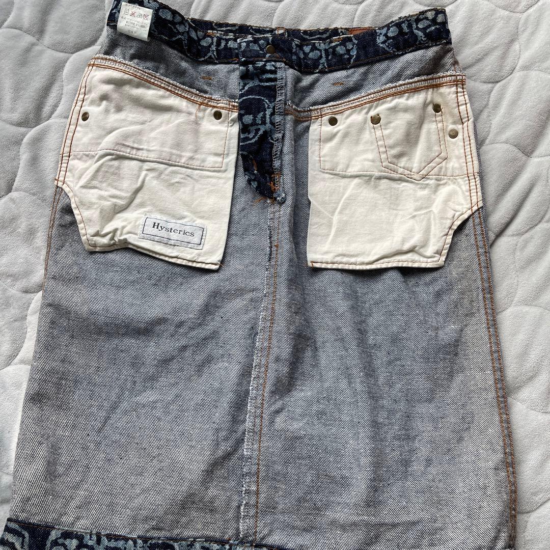 ヒステリックス　ヒステリックグラマー　スカル　ビンテージ　デニムスカート　ドクロ