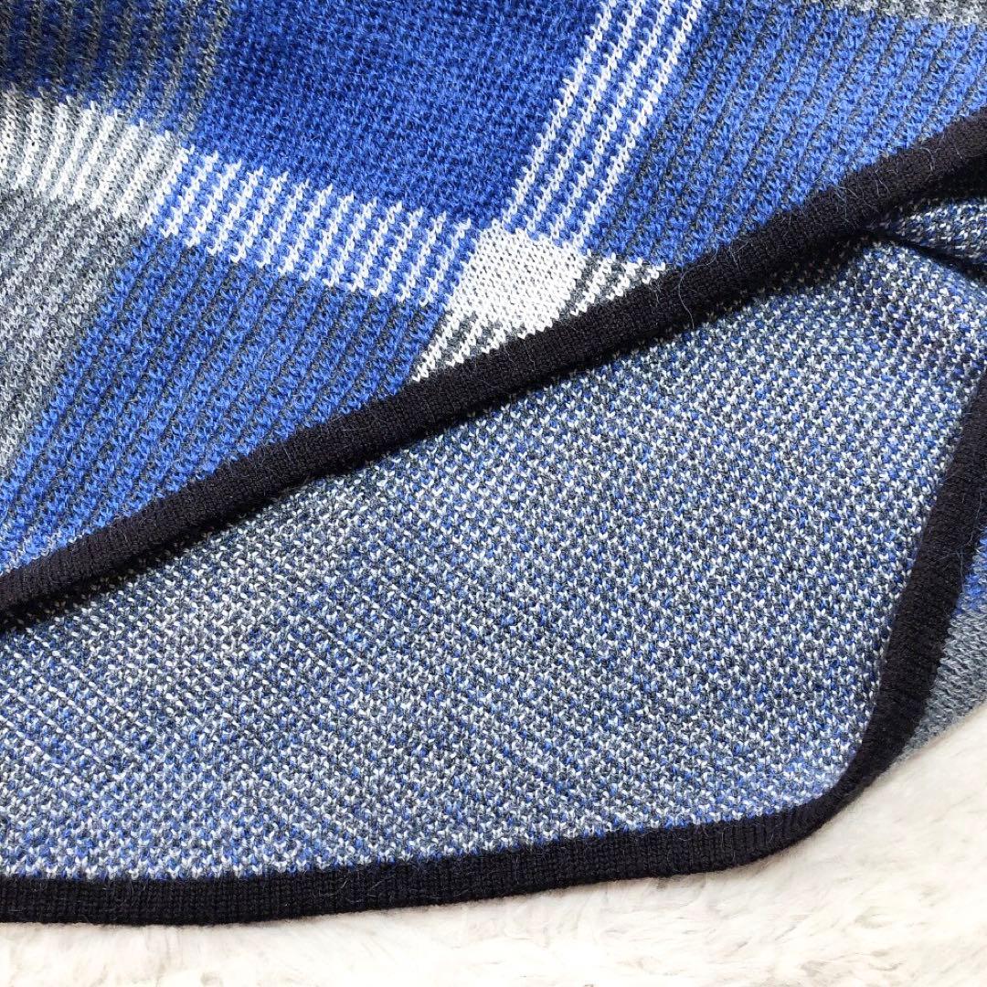 ブルーレーベルクレストブリッジ*ドッキングワンピース チェック ニット 38