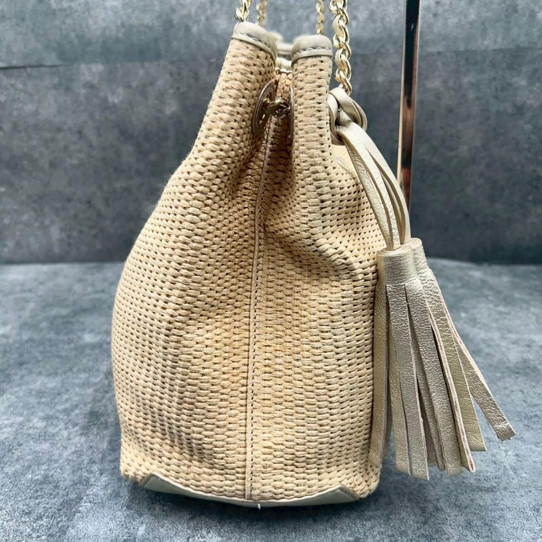 ✨美品✨トリーバーチ　カゴバッグ　2way デカロゴ　大容量　ゴールド