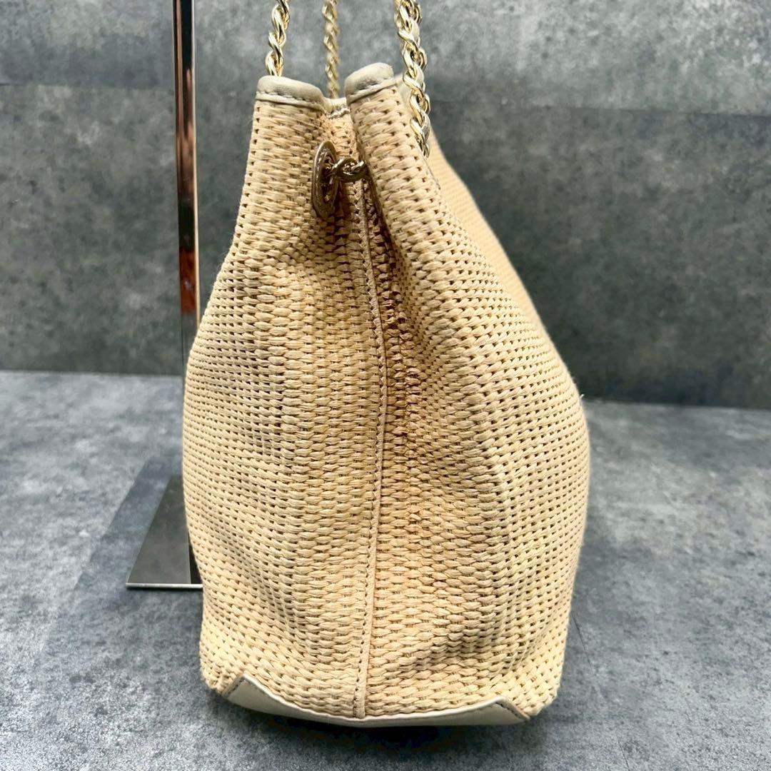 ✨美品✨トリーバーチ　カゴバッグ　2way デカロゴ　大容量　ゴールド