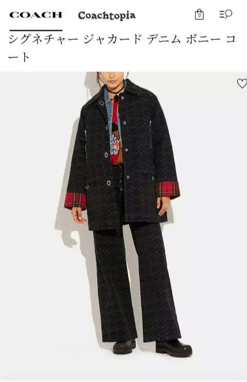 COACH コーチ シグネチャー ジャカード デニム レディース XS