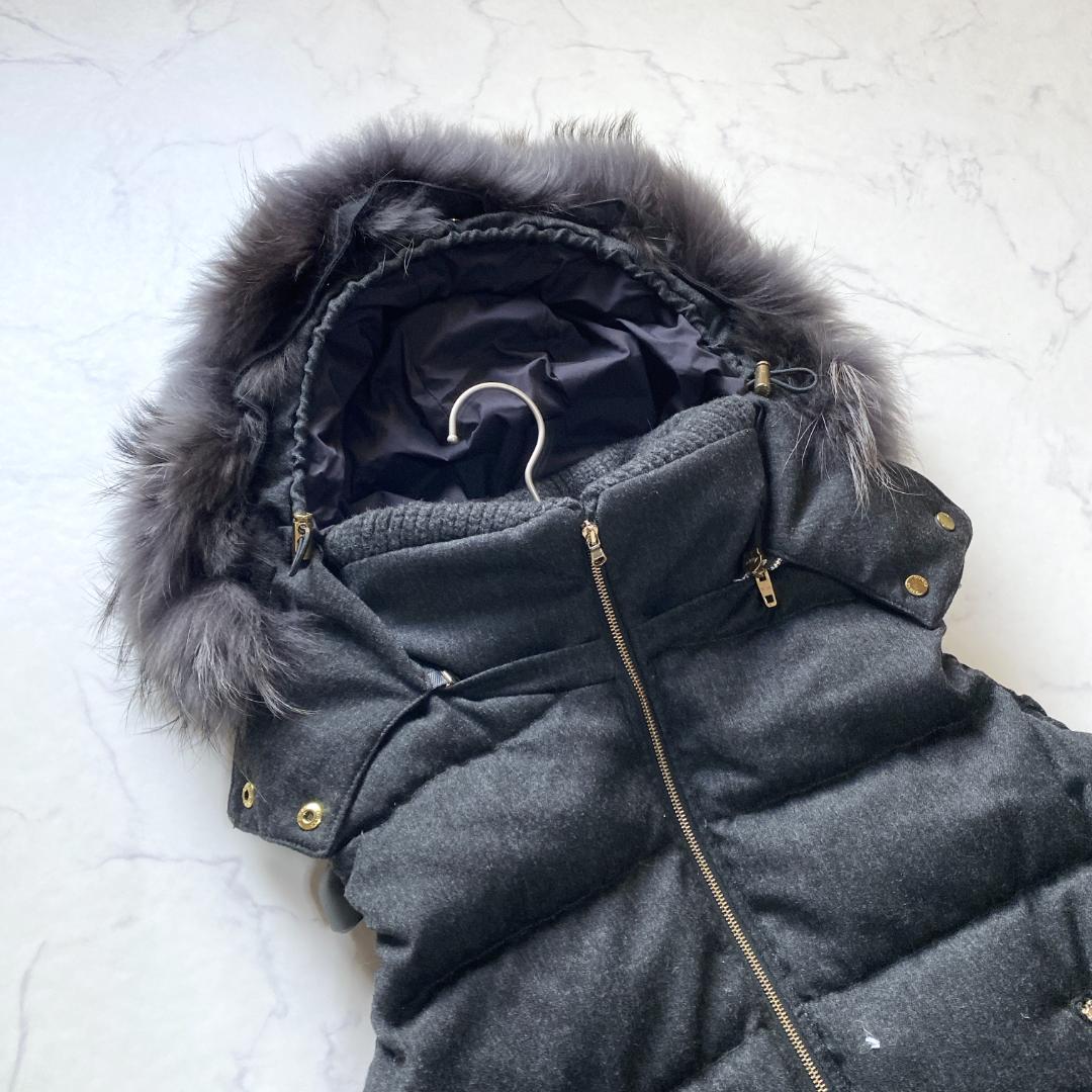 美品✨TATRAS タトラス ルセラ ダウンベスト フード ファー グレー M
