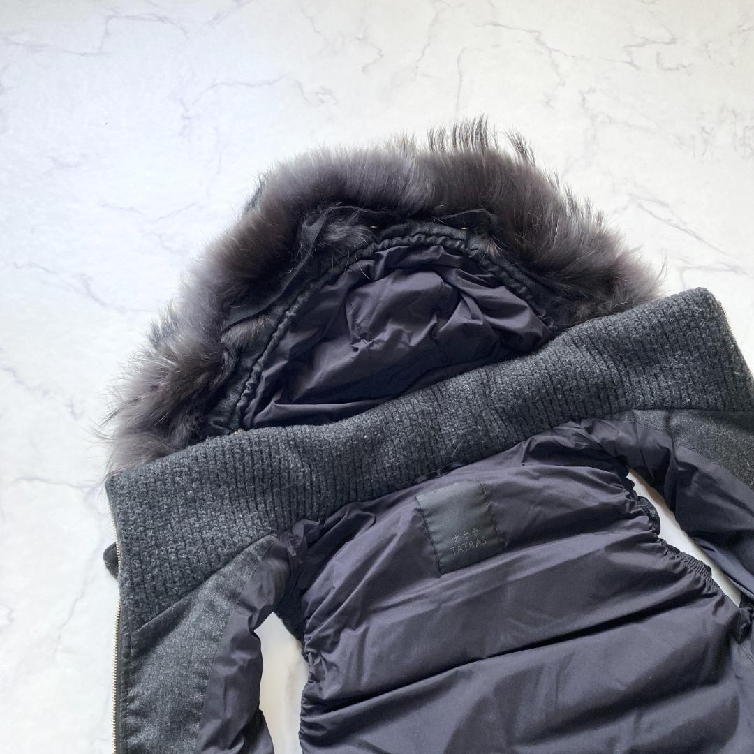 美品✨TATRAS タトラス ルセラ ダウンベスト フード ファー グレー M