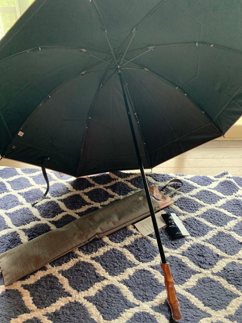 新品タグつき　芦屋ロサブラン日傘 2段折りミドル コンビ 55cm 曲がり手元