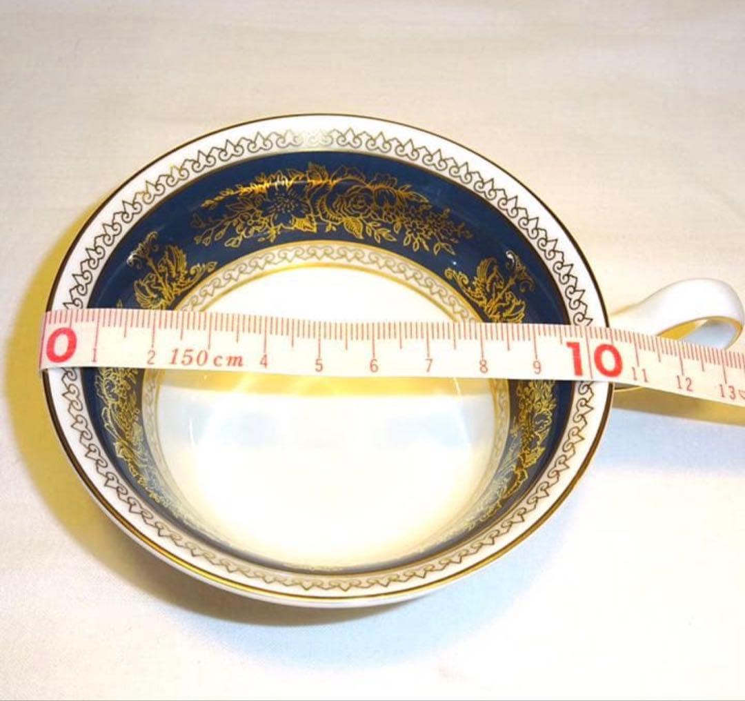 【希少】ウェッジウッド　「コロンビア」シリーズ　ブルー&ゴールド　トリオセット