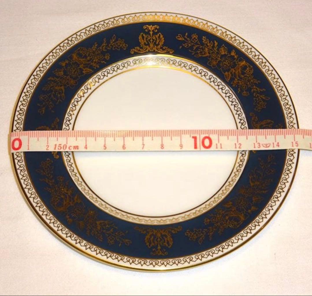 【希少】ウェッジウッド　「コロンビア」シリーズ　ブルー&ゴールド　トリオセット