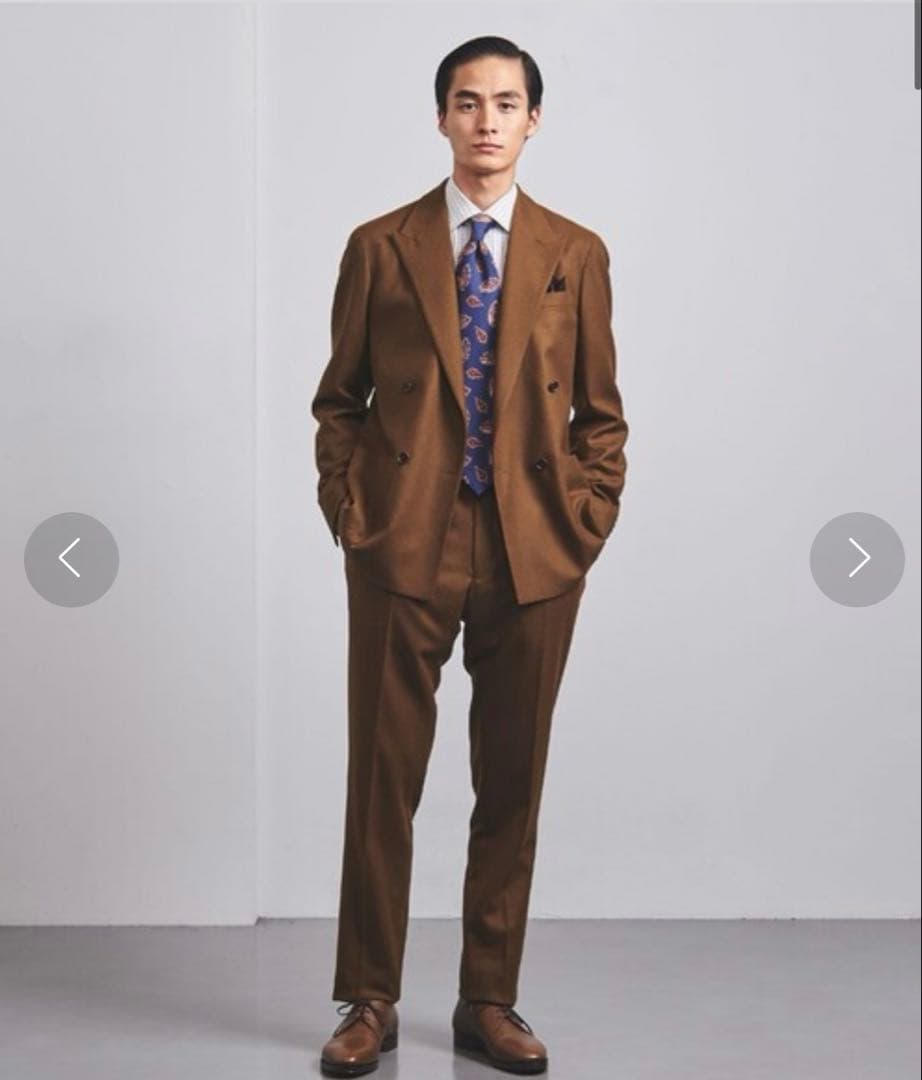 ユナイテッドアローズ　4Bダブル　セットアップ　ブラウン　44 Sサイズ