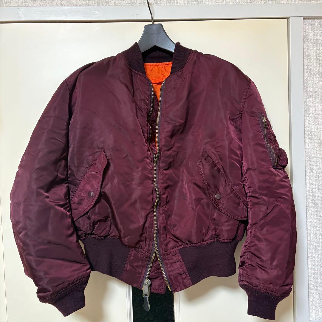 【希少カラー】 ALPHA MA-1 80s~90s USA製 ボルドー